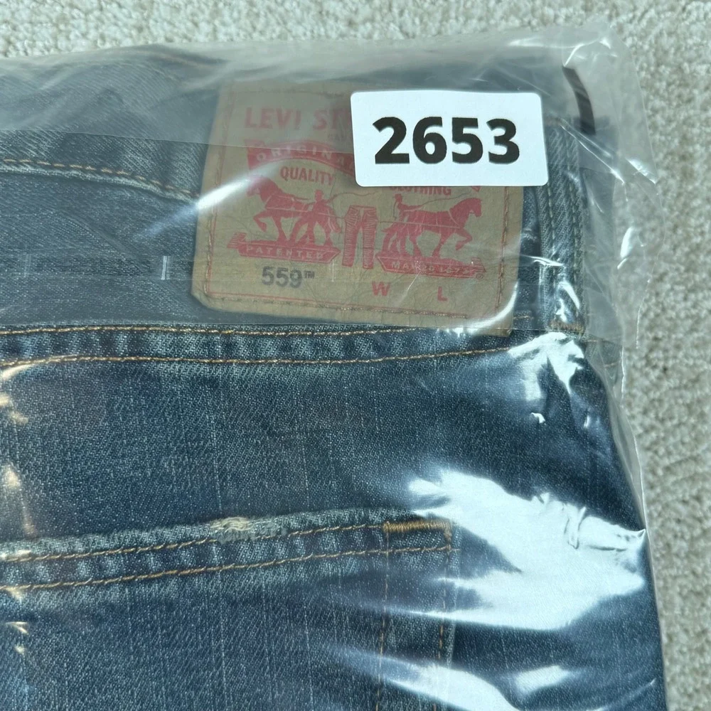 NEW Levi's 559 Mens 54x32 Relaxed Straight Leg Denim Blue Jeans